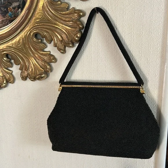 Vintage Hand Beaded Floral Needlepoint Handbag - Picture 7 of 13